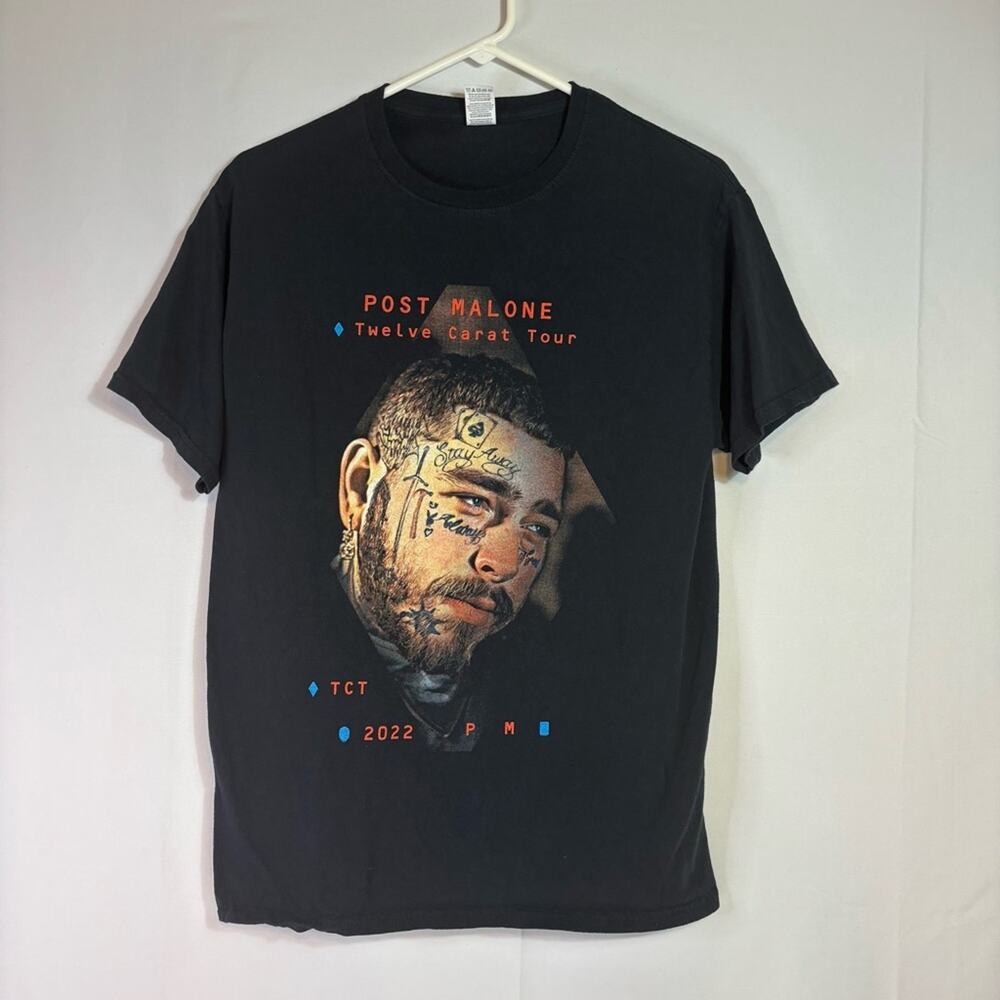Post Malone 2022 Twelve Carat Tour Black Short Sleeve Tee Size Medium K0205